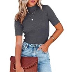 Mendocino 100% cashmere grey mock neck sweater size small